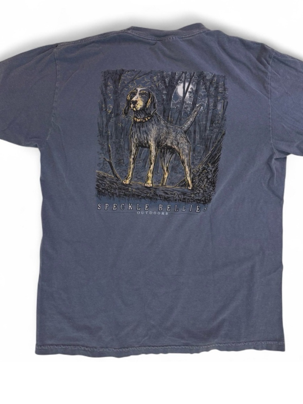 Comfort Colors Slate Blue hunting dog Speckle Bellies Cotton Tee